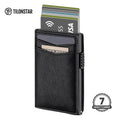 Hot Sale Factory Price Fashion New Design Custom Brand Pull Smart Slimmest Rfid Feature OEM Thin Mens Leather Card Holder Wallet