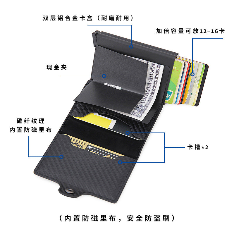 PORTE-CARTES HEXAGONE CARBONE