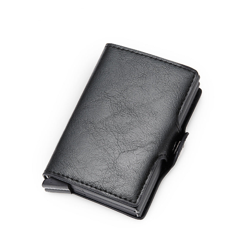 Porte-cartes anti-RFID magique à double boîte grande capacité cuir