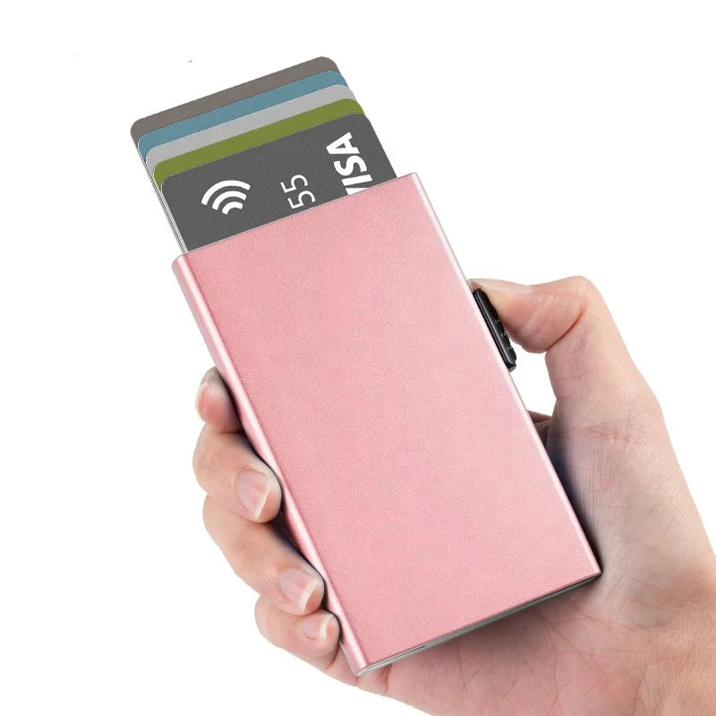 Porte-cartes anti-RFID minimaliste en aluminium compact