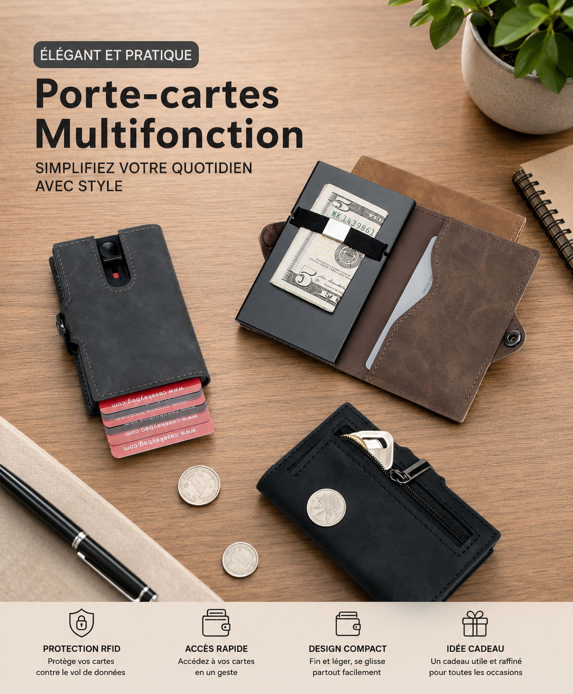 Porte-cartes anti-RFID Business Automatique